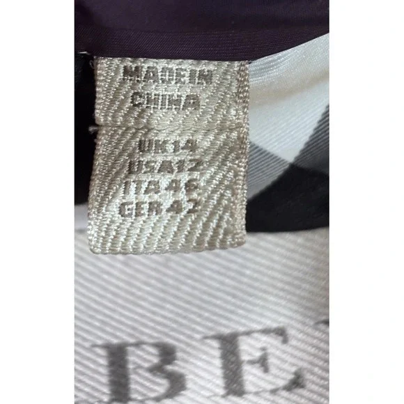 Burberry Brit Jacket Women's 12 Purple Nova Collar Back/Lining No Belt Or Hood‎